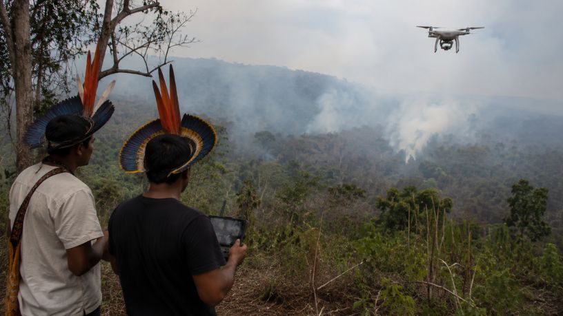 Drones e tecnologia fortalecem combate indígena aos incêndios florestais em Mato Grosso